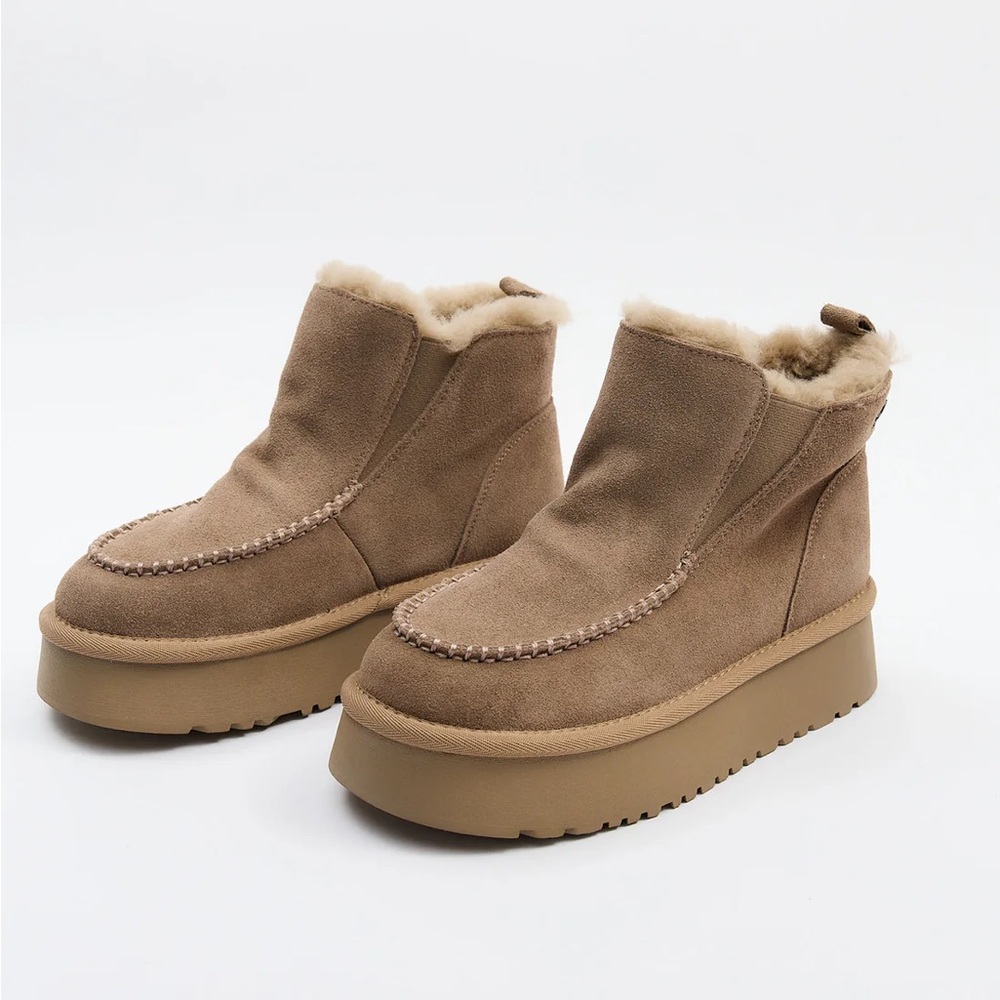 Lonza NY Aurenne Beige Warm Tan Winter Boots - like new!